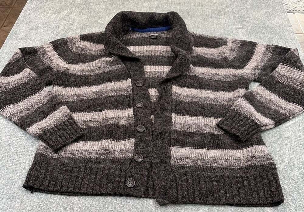 Kenneth Cole Reaction Striped Shawl Collar Cardigan Sweater XXL